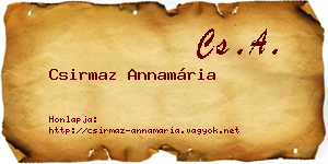 Csirmaz Annamária névjegykártya