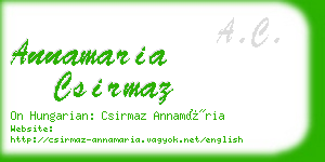 annamaria csirmaz business card